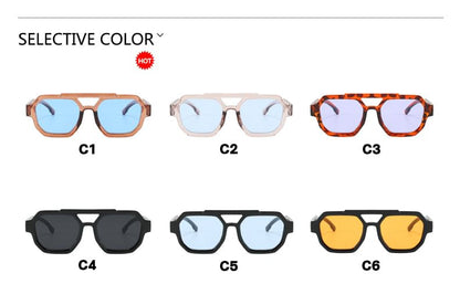 Bridge Sunglasses Plastic Geometric Double