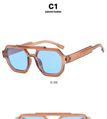 Bridge Sunglasses Plastic Geometric Double