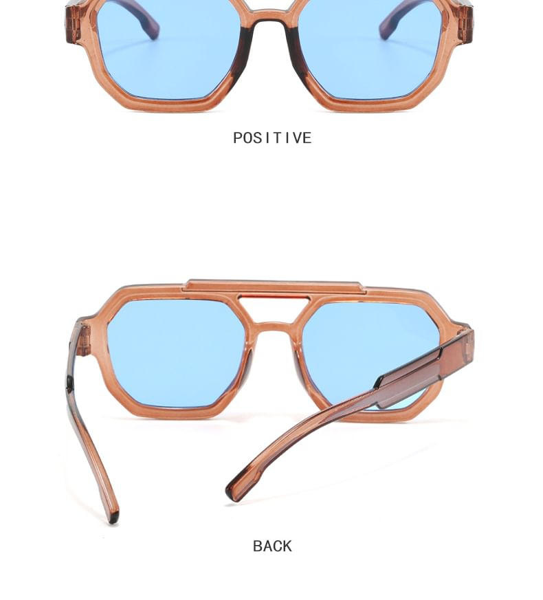Bridge Sunglasses Plastic Geometric Double