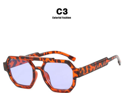 Bridge Sunglasses Plastic Geometric Double