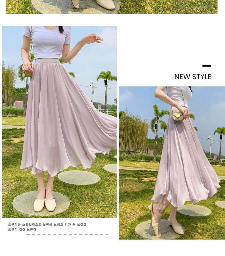 High Waist Plain Midi A