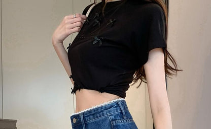 High Waist Wide Leg Denim Shorts