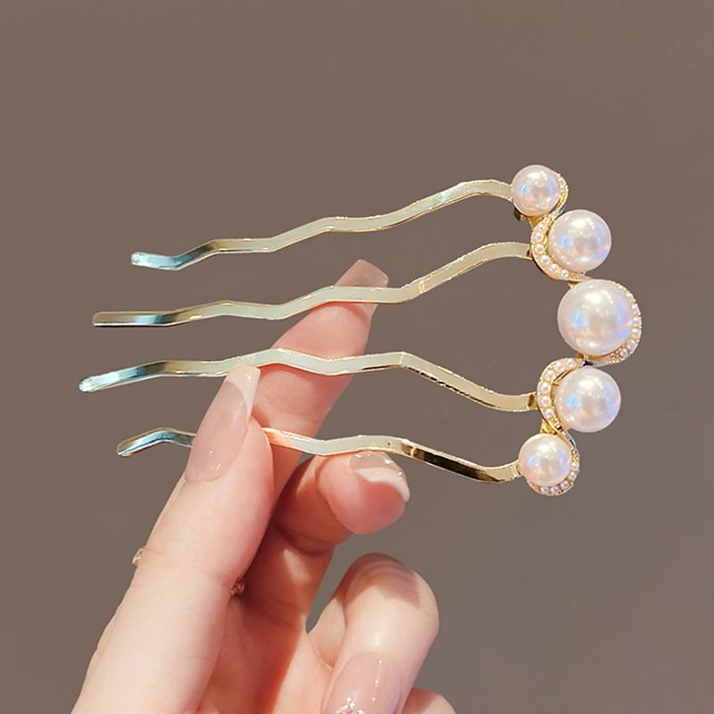 Faux Pearl Alloy Hair Comb