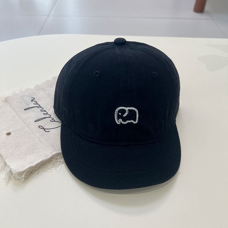 Embroidered Short Brim Elephant Cap
