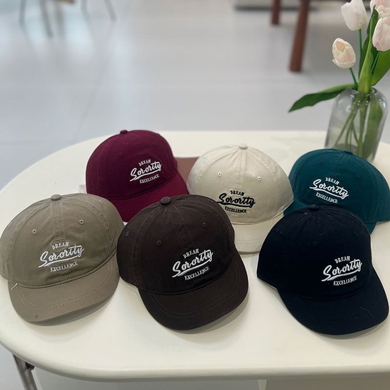 Cap Embroidered Short Brim Lettering