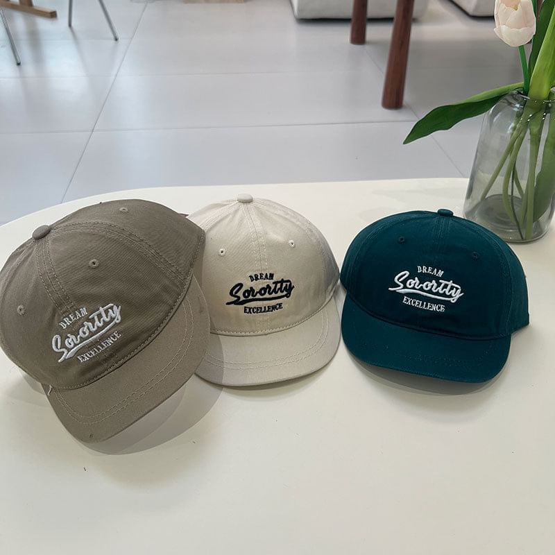 Cap Embroidered Short Brim Lettering