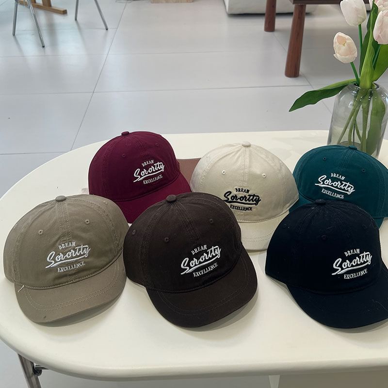 Cap Embroidered Short Brim Lettering