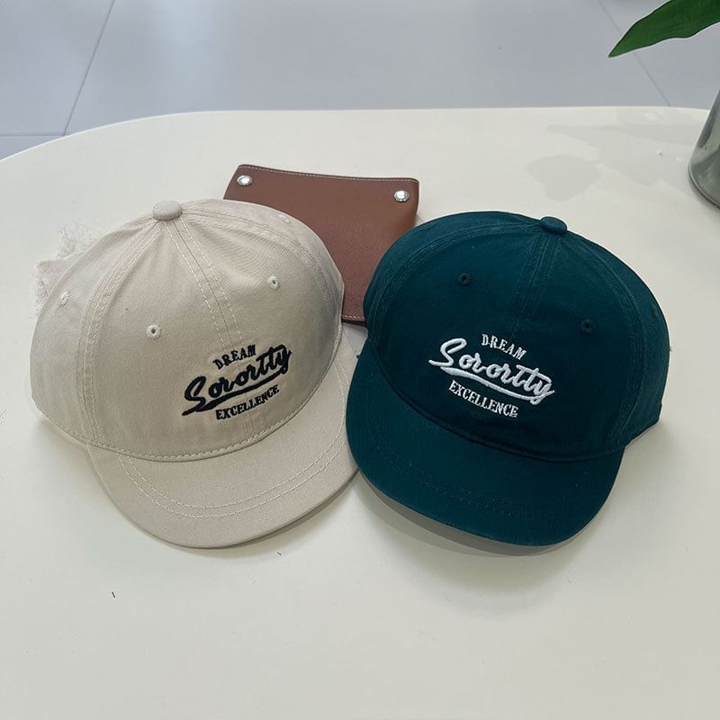 Cap Embroidered Short Brim Lettering