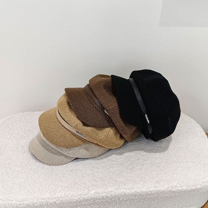 Lettering Cap Newsboy Belt