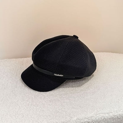 Lettering Cap Newsboy Belt