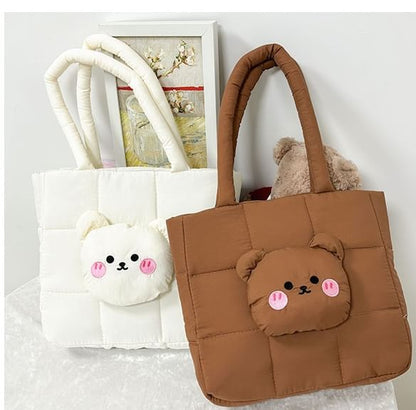 Nylon Bear Bag Quilted Tote Applique