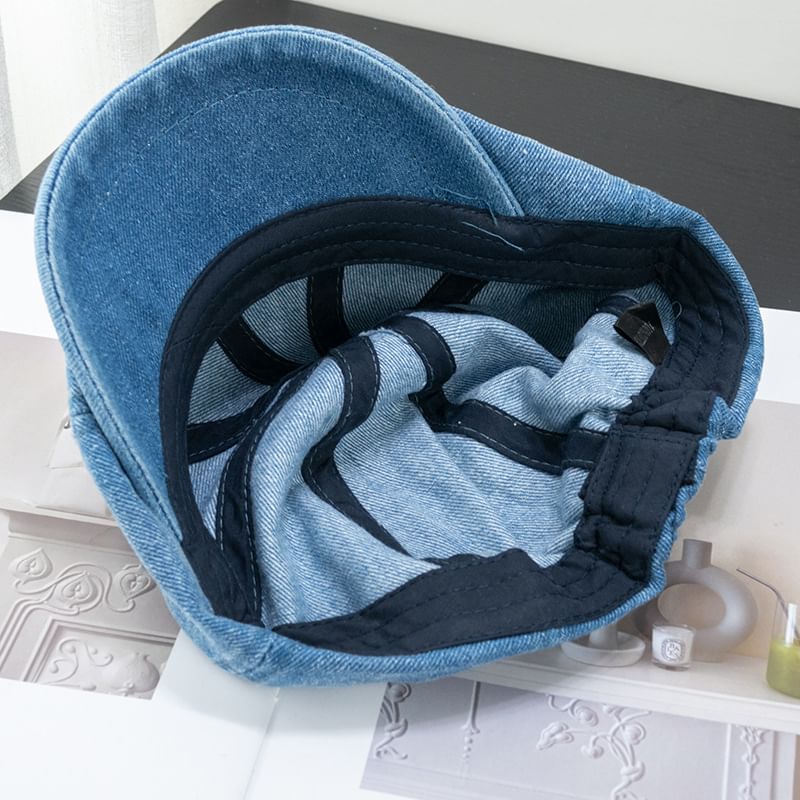 Brim Newsboy Cap Short Denim