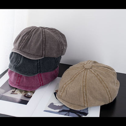 Cap Cotton Newsboy Vintage Washed