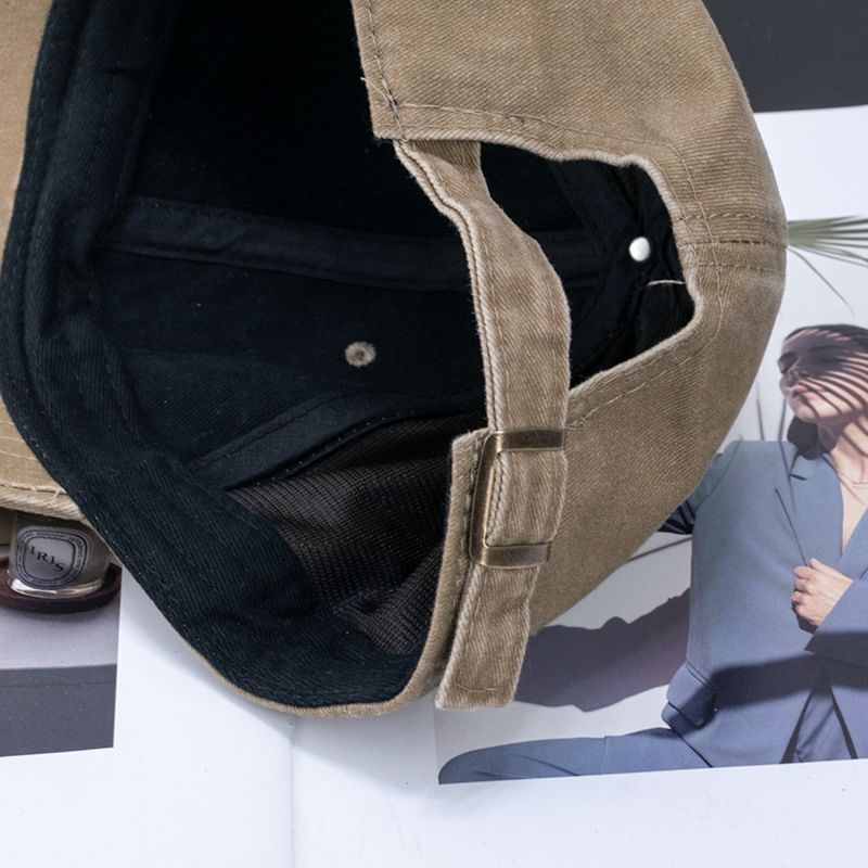 Cotton Vintage Brim Washed Embroidered Cap Curved Baseball