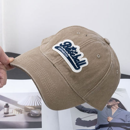 Cotton Vintage Brim Washed Embroidered Cap Curved Baseball