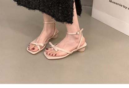 Square-Toe Round Heel Sandals