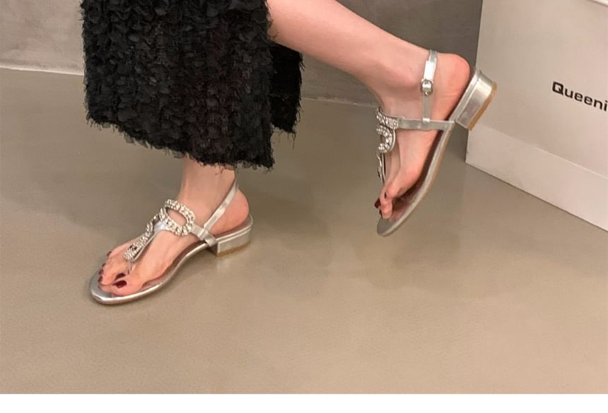 Rhinestone Thong Sandals