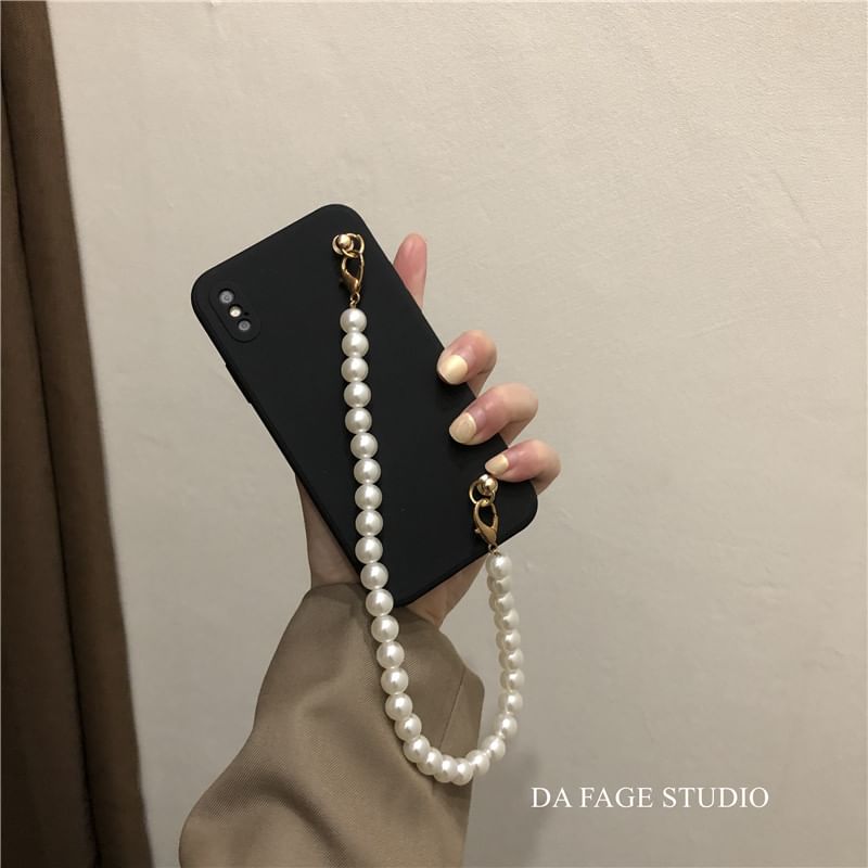 Phone Faux Strap Pearl Case