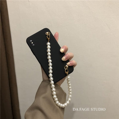 Phone Faux Strap Pearl Case