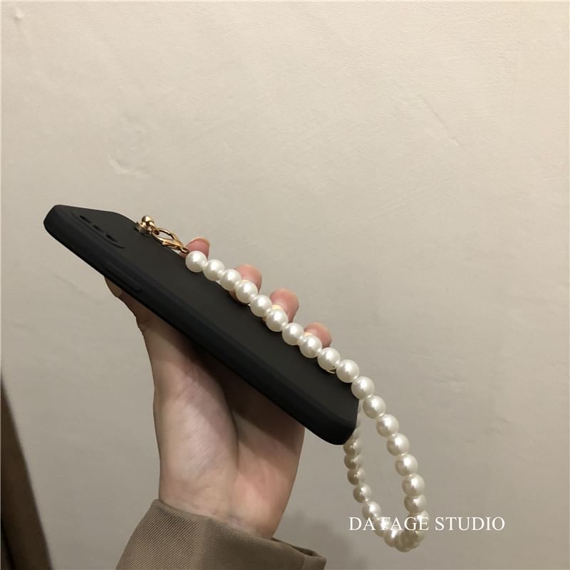 Phone Faux Strap Pearl Case