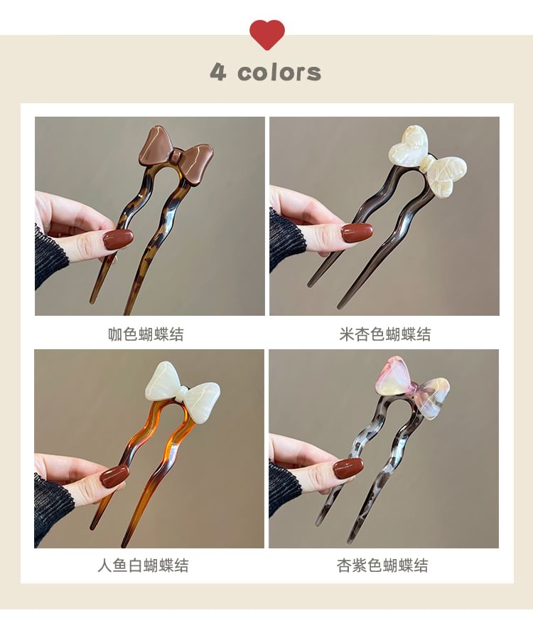 Bow Acetate Hair Stick