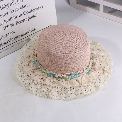 Boater Embroidered Flower Hat Trim Lace