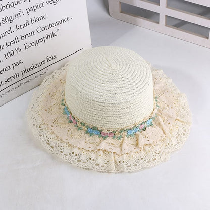 Boater Embroidered Flower Hat Trim Lace