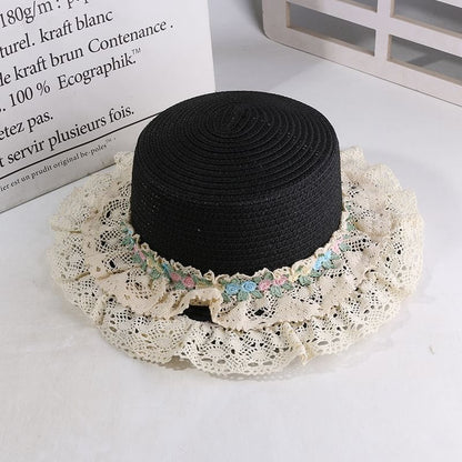 Boater Embroidered Flower Hat Trim Lace