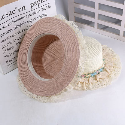 Boater Embroidered Flower Hat Trim Lace