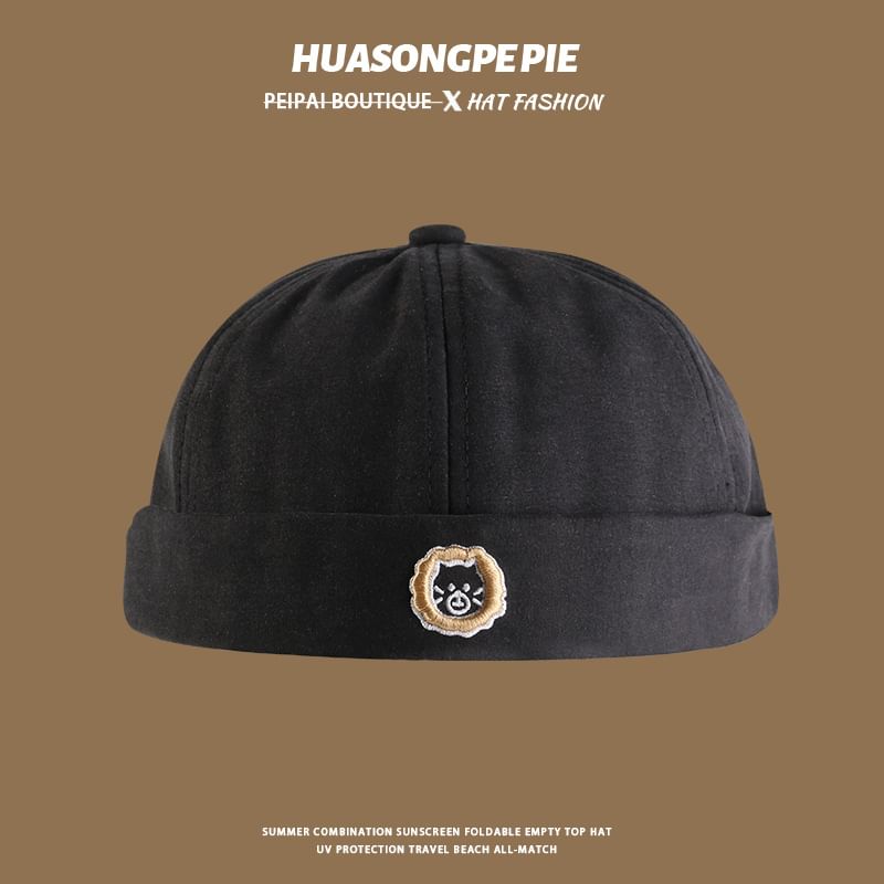 Cap Embroidered Letter Brimless