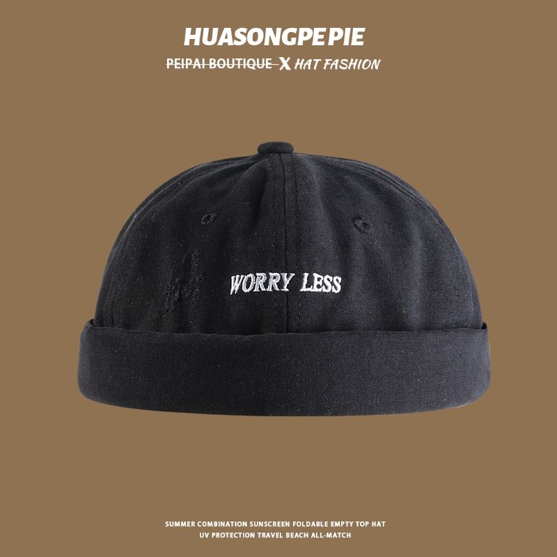 Cap Embroidered Letter Brimless