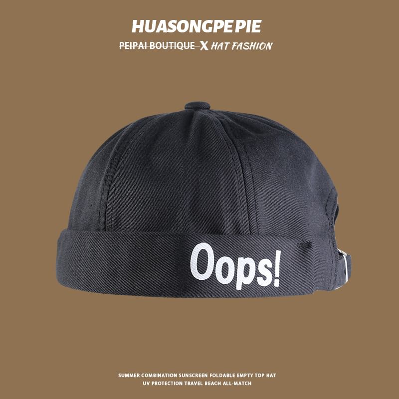 Cap Embroidered Letter Brimless