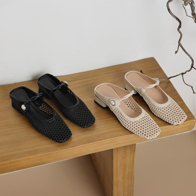 Heel Mules Mesh Low