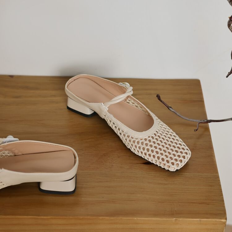 Heel Mules Mesh Low