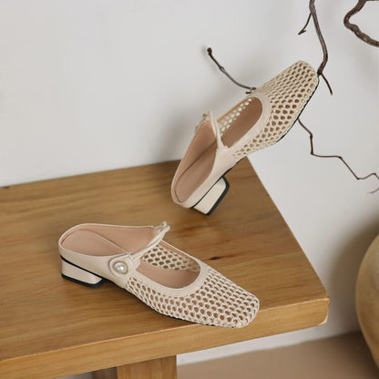 Heel Mules Mesh Low