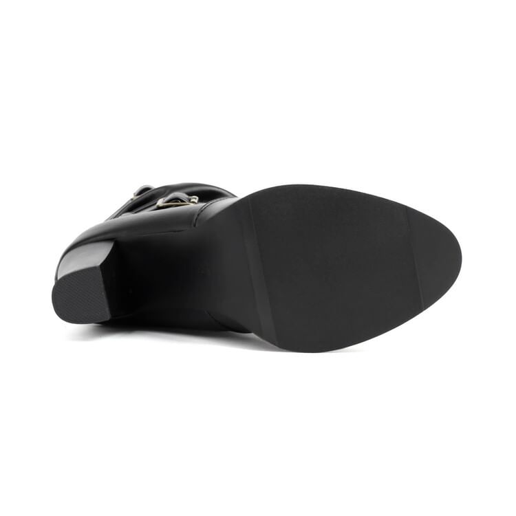 Mid-Calf Boots Heel Buckled Chunky