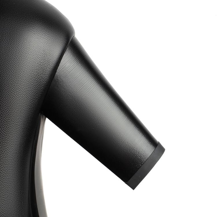 Mid-Calf Boots Heel Buckled Chunky