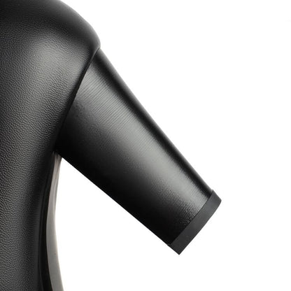 Mid-Calf Boots Heel Buckled Chunky