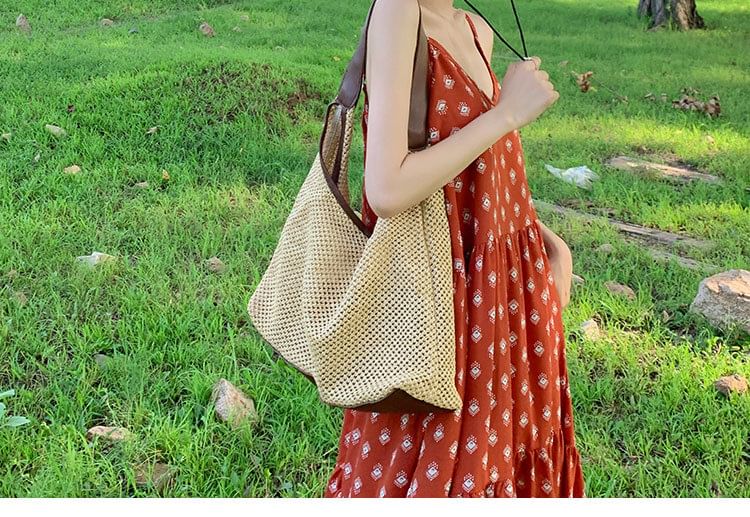 Strap Sundress Spaghetti Maxi Patterned