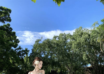 Dress Maxi Mermaid Floral Spaghetti Strap