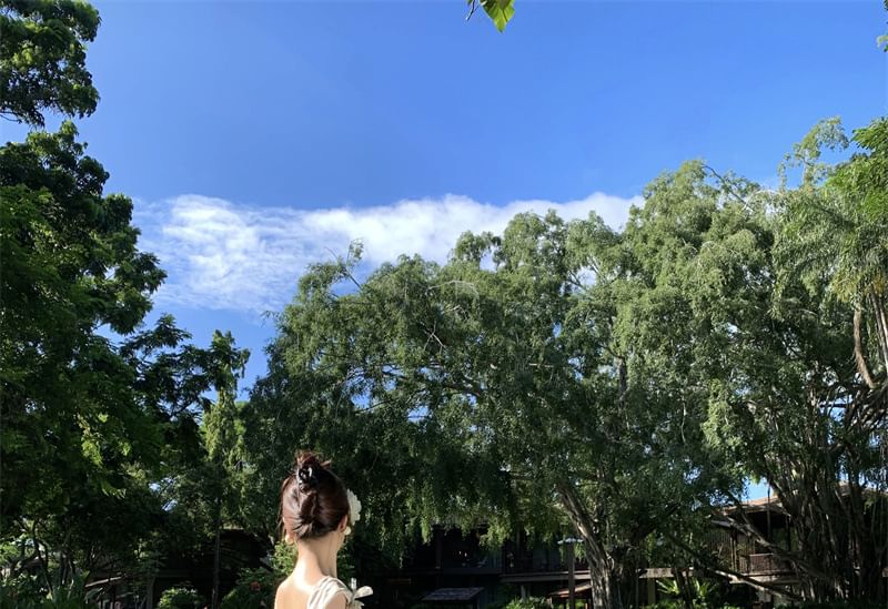 Dress Maxi Mermaid Floral Spaghetti Strap