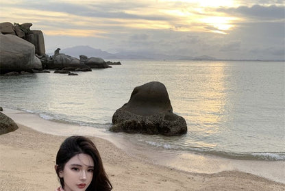 Side-Slit Floral Ruffle Halter Sundress Midi