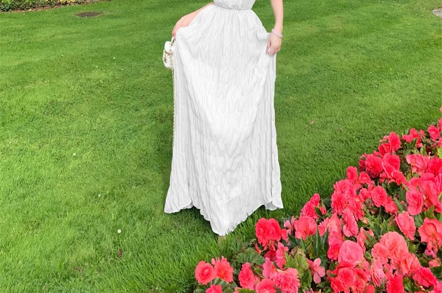 Strap Maxi Spaghetti Sundress Plain