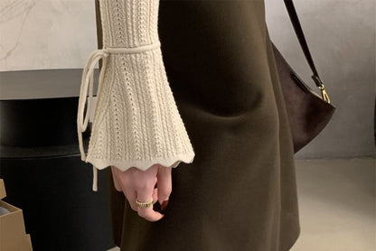 Leather Round Faux Flats Toe