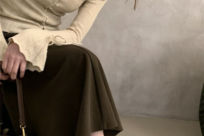 Leather Round Faux Flats Toe