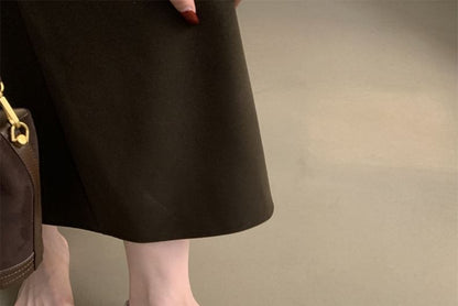 Leather Round Faux Flats Toe