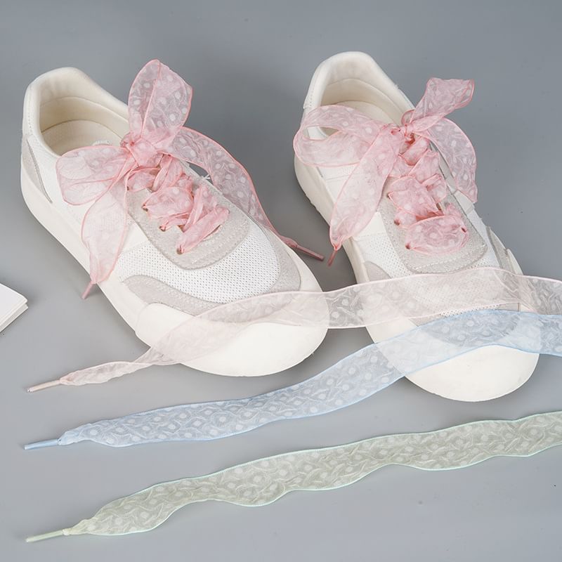 Sheer Dot  Organza Ribbon Shoelaces