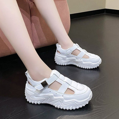 Platform Plain Buckled Sandals