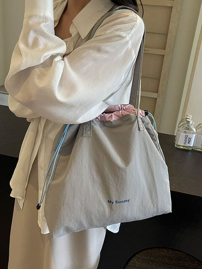 Canvas Lettering Bag Tote