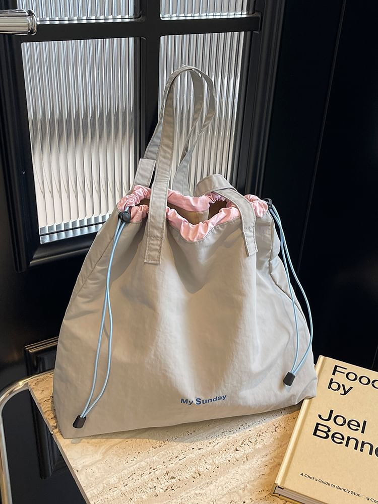 Canvas Lettering Bag Tote